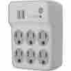 14273 Ge Surge Protector Wall Tap 2 Usb Ports 6 Outlets 030878142731