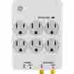 0431806 14607 Ge Surge Protector Wall Tap W Safety Covers 6 Outlets White 043180146076