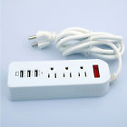 1625w 13a Power Strip 3 Usb-ports Electrical Ac Sockets White