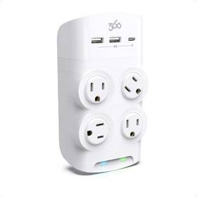 360 Electrical 819124015179 Revolve Wall Tap Power Surge Protector With 2 Usb Ports 1 C Port 4 45 W