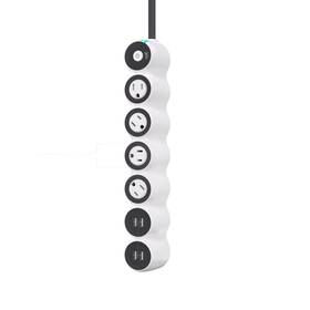 360 Electrical 819124015971 Powercurve Power Strip Braided Extension Cord With 4 Rotating Outlets And