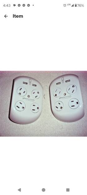 360 Electrical 819124018026 2 Revolve 2.4 4-outlet Rotating Surge Tap With A Port Usb