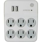 36735 Ge Sur-protecor 6-outlets Wall 030878367356