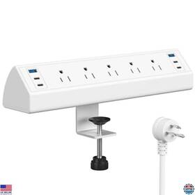 B08f78gbhj 3m Desk Clamp Power Strip With 4 Usb-c Ports 5 Ac Outlets 6ft Cord Etl Listed