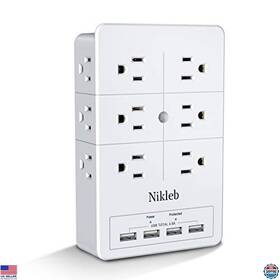 B08tr6dfcc 3m 12 Outlet Surge Protector With 4 Usb Ports Wall Plug Expander 4.8a Charging