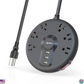 B09723ph5w 3m 6 Outlet Power Strip With 3 Usb Ports 6.5ft Cord Surge Protector Compact