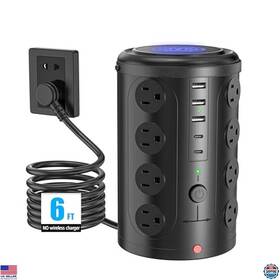 B0d2v75gtc 3m 16-outlet Surge Protector Tower With 5 Usb Ports And 6ft Extension Cord