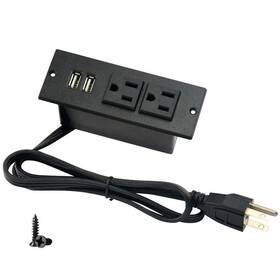 4 Leaf 658437998300 Desktop Power Strip With 2 Outlets Usb 2.1a Insert Mounting Built In Desk T