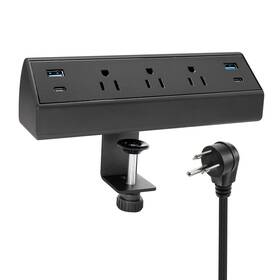 4 Leaf 665878347802 Fast Charge Usb C Desk Clamp Power Strip 40w Desktop Edge Mount 2 Pd 20w
