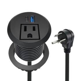 4 Leaf 665878347864 20w Usb-c Fast Charge Recessed Power Grommet 2 Inch Flush Mount Desk Black