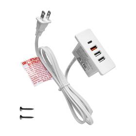 4 Leaf 665878347925 Powered Usb C Hub Socket Recessed Power Strip Outlet With Fast Charge