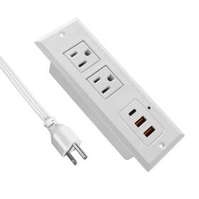 4 Leaf 665878347956 20w Recessed Power Strip Usb C Fast Charge Desk Outlet 6.56 Ft White