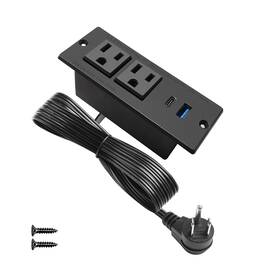 4 Leaf 665878348014 Usb C Recessed Power Strip Fast Charge Desktop Station 2 Outlets
