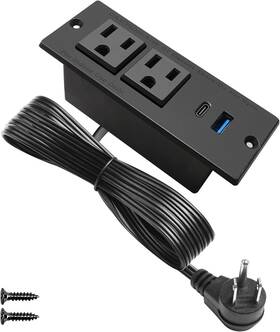 4 Leaf 665878348069 Usb C Recessed Power Strip Fast Charge Desktop Station 2 Outlets