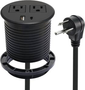 4 Leaf 711181698350 Desk Power Grommet Usb C Recessed Strip 2 Outlet Ports 1 Usb-c And