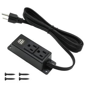 4 Leaf 797805970156 Power Strip With Usb Ports Wall Mounted Flat Plug 2ac Outlet 2 Us