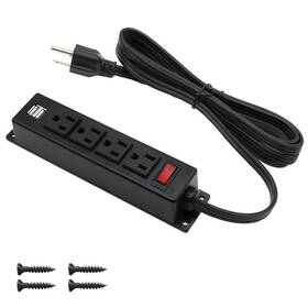 4 Leaf 797805970170 Mountable Power Strip With Usb Portswall Mount Outlets Screw Down So