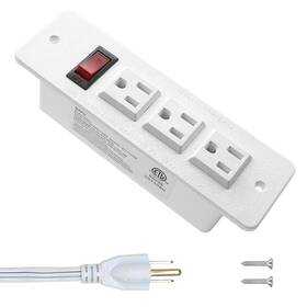 4 Leaf 797805970279 Recessed Power Strip Countertop Grommet Desk Mountable Behi