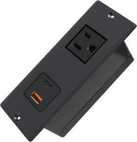 Pt-s011c-1 4 Leaf Recessed Power Strip Usb C 20w Pd Fast Charge Desk Outlet Type Black