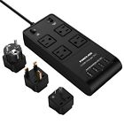 4330215506 Poweradd Surge Protector Power Strip International Travel Outlet Outlets Usb