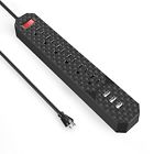 4330215509 Poweradd Power Strip Surge Protector With Smart Usb Charger Cord