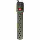 56223 Ge Grounded Power Strip W 6 Outlets Gray 3 Cord 043180502797