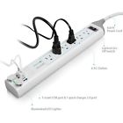 6.6ft Bestek Power Strip 6 Outlet Surge Protector Extension Cord 4 Usb Ports New