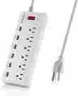 Ps-9008we 6-outlet Poweradd Surge Protector 6ft Cord Power Strip With 6 Ports Usb Station 707470829833