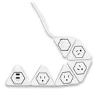 7791001-wht Globe Electric Surge Protected Outlet Flexigon Power Strip 842235779098