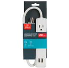 78084 Globe Electric Usb Power Strip White Fast Charge Grounded Sockets