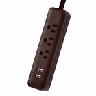 0582191 78249 Globe Electric Power Strip Usb Ports Cord Black 058219782491