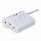 78301 Globe Electric Power Strip Usb Ports Cord White 058219783016