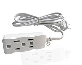 788411763294 Multi Plug Outlet Extender Box 3-outlet Power Strip Long Extension Cord Whi