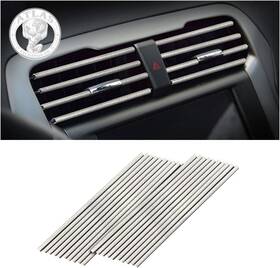 8sanlione 313040958935 20pcs Car Air Conditioner Decoration Strip Auto Vent Outlet Chrome Diy Trim