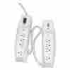 99070 Fellowes Split Surge Protector 8 Outlets 6 Ft Cord 1000 Joules Platinum
