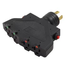 Ac Works 313019151114 Generartor Power Distribution Adapter 4-prong 30 Amp Locking Plug To 4 5-15/20