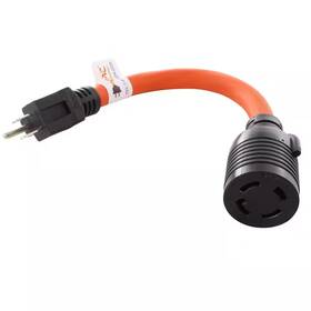 L14-30 Ac Works 313111340324 1 Ft. 15 Amp Household Plug To 30 4-prong Transfer Switch Inlet Adapt