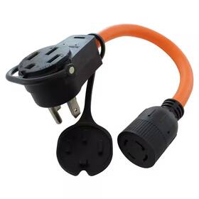 L14-30r Ac Works 744759685940 1.5 Ft. 50a 14-50 Piggy-back Plug With Connector Adapter Cord