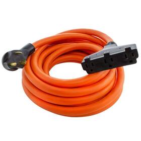 Tt30w515-025e Ac Works Extension Cord 25ft 30-amp Indoor/outdoor Pvc Heavy-duty Flexible Orange