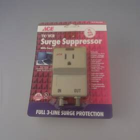 3032430 Ace Tv/vcr Surge Suppressor With Coax Connection Full 3-line Protection