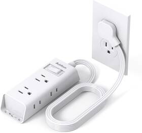 Addtam 445054317309 6 Ft Ultra Flat Extension Cord With Outlets Plug Power Strip For Travel
