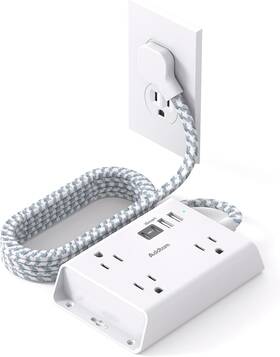Ad316 Addtam Cruise Ship Essentials Travel Flat Plug Power Strip White