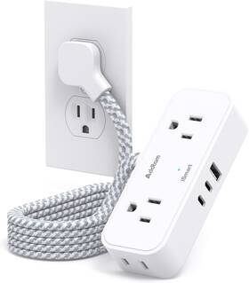 Ad4wc2t Addtam Cruise Ship Essentials - Travel Power Strip Flat Plug 6 Ft White