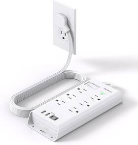 Ad5006c2 Addtam Power Strip Surge Protector 6 Outlet 4 Usb Ports 2 C 5ft Extension Cord