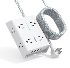 Ad84cm Addtam 15ft Long Surge Protector Power Strip Extension Cord With 8 Ac Outlet