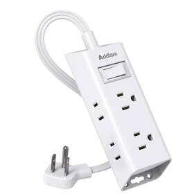 Us-ad3081t Addtam Cruise Ship Essentials Flat Plug Power Strip 1 Ft Ultra White