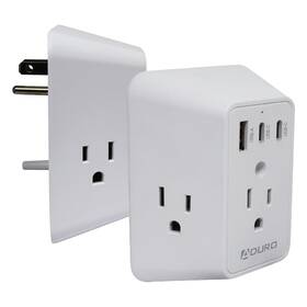 Srg-30-3usb-08 Aduro Multi Plug Outlet Extender With Surge Protector White Wall