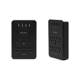 Srg-60 Aduro Surge Protector 6 Outlets Power Strip Station With Usb Wall Mount - Black