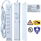 Ag6p-2u-ww Allgro Power Strip With Usb Ports Outlets Plug 757059220438