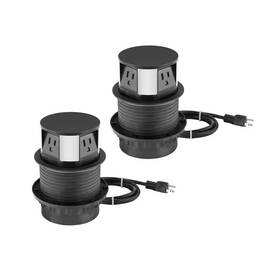 Ahfiwaso 313050693642 3-outlet Pop-up Fast Induction Charger With Usb Ports Matte Black 2-pack